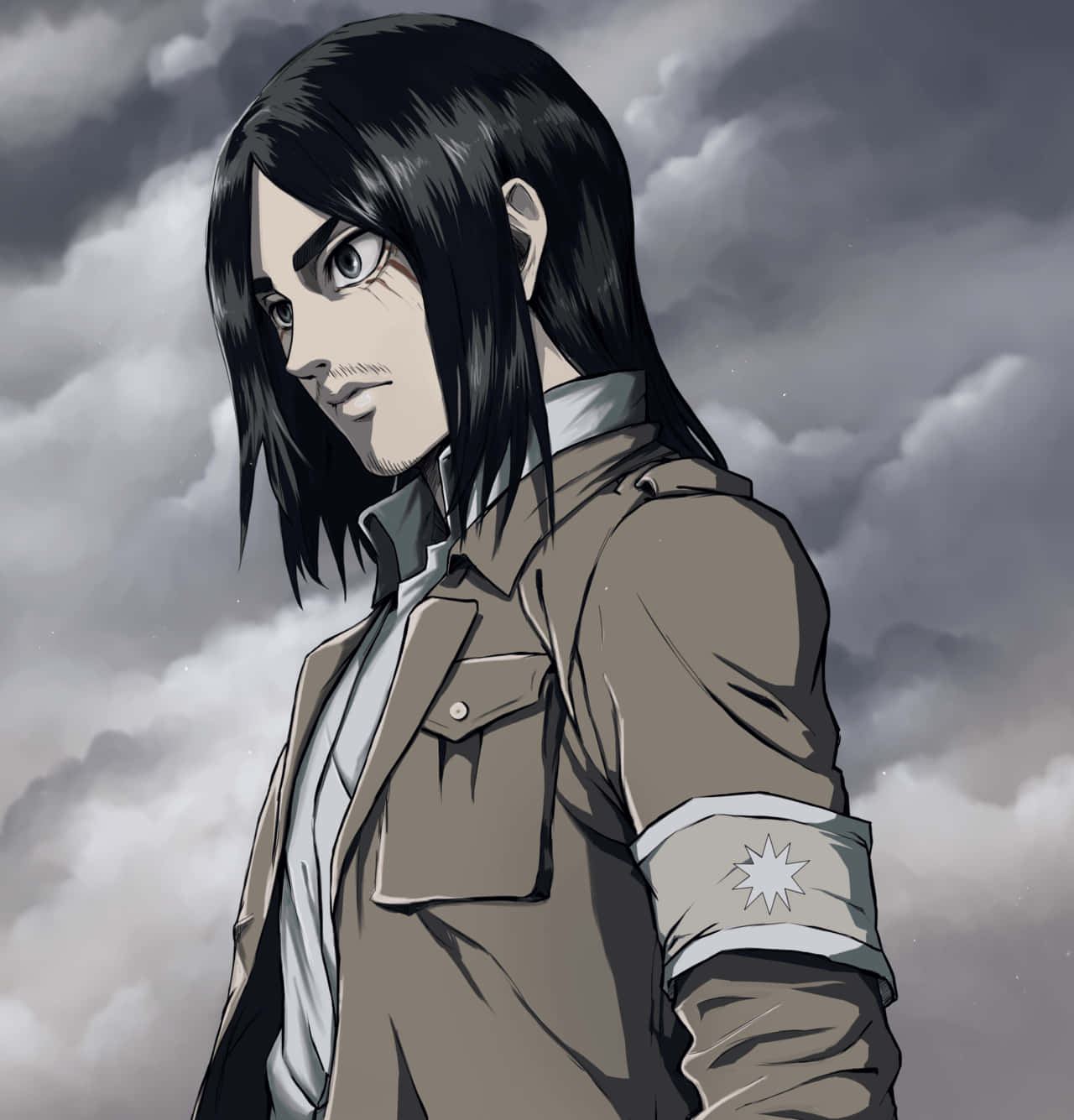 1280x1335 Download Eren Yeager PFP With Long Hair Wallpaper