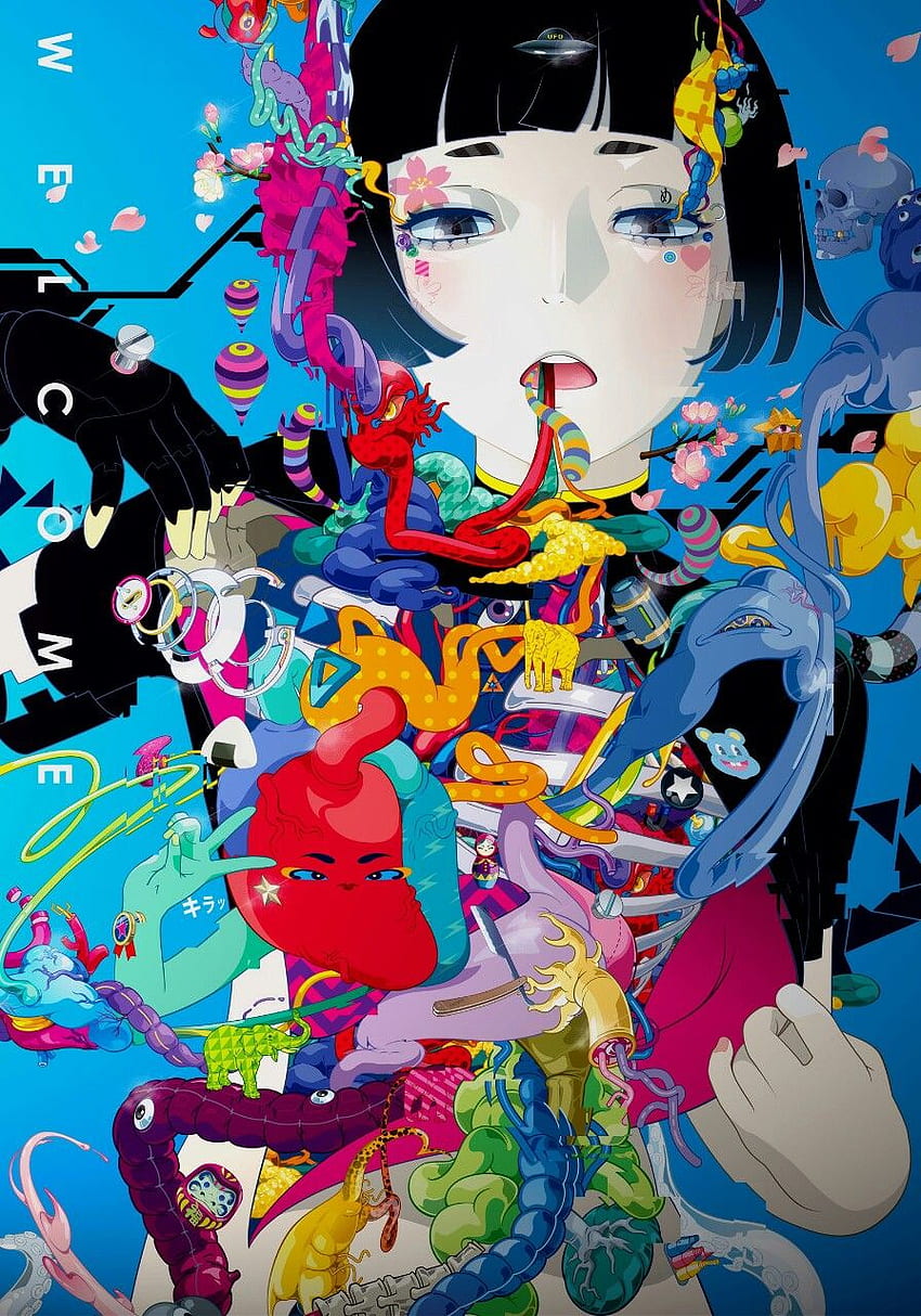 850x1214 Hiroyuki Takahashi pop art. Hiroyuki Takahashi, Japanese Pop HD phone wallpaper