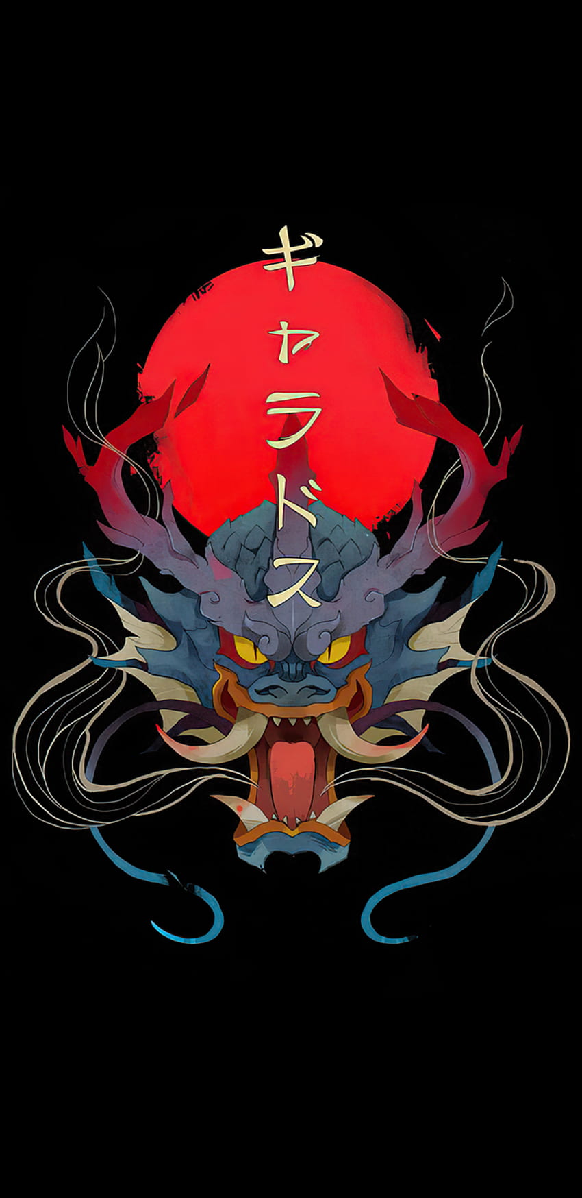 850x1748 Gyarados Oni []. Japanese pop art, Japanese iphone, Cool dark, Oni Aesthetic HD phone wallpaper