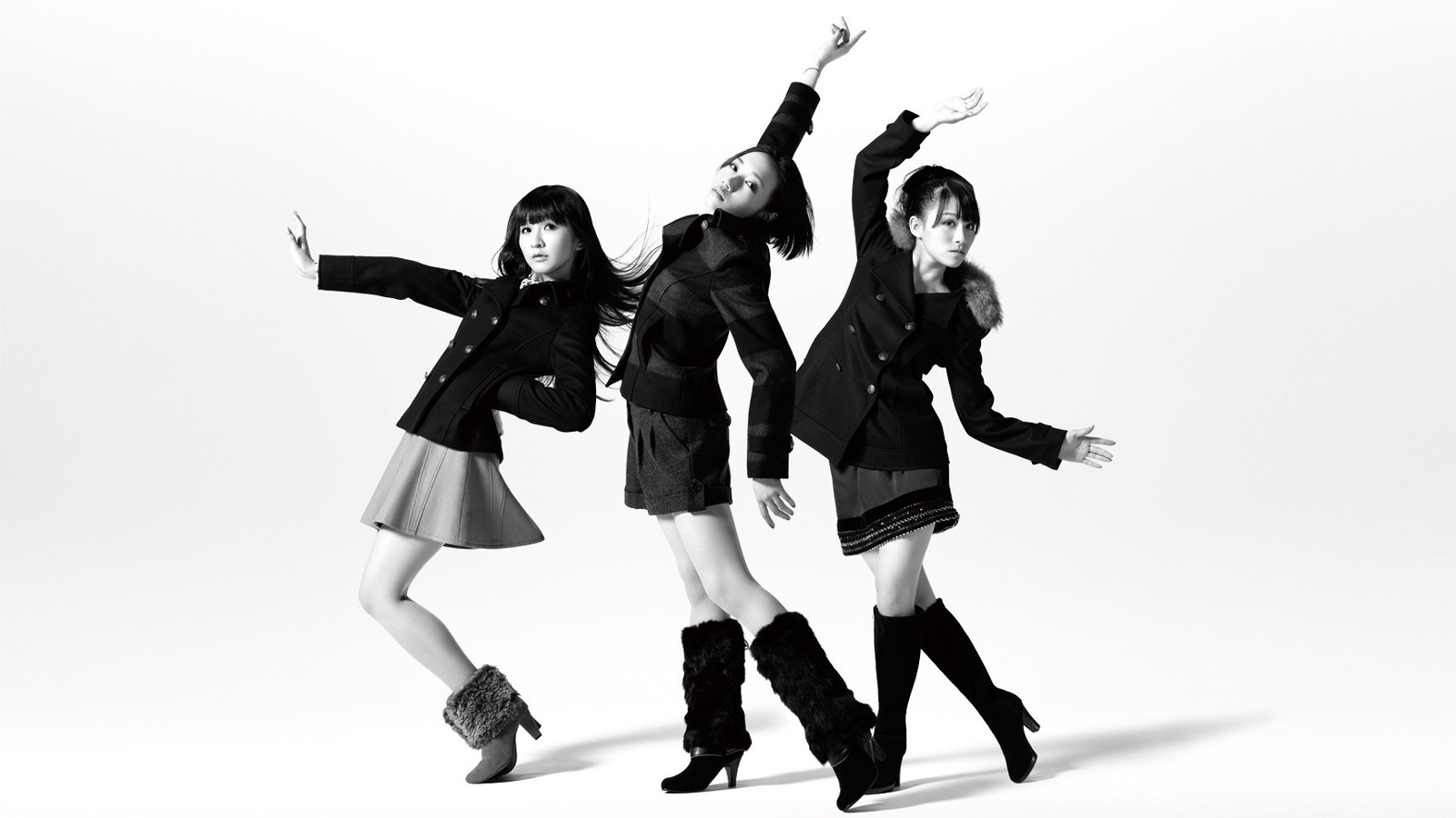 1600x900 Perfume Band Perfume Band J Pop Monochrome Women Asian Japanese Women Singer Musician White Backgrou Wallpaper:1600x900