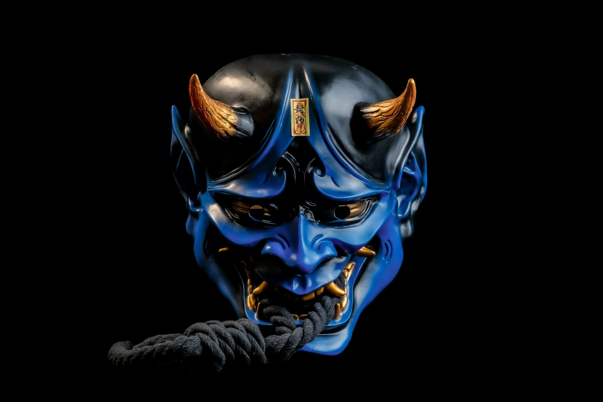 2000x1333 Blue Japanese Demon Ghostface Mask