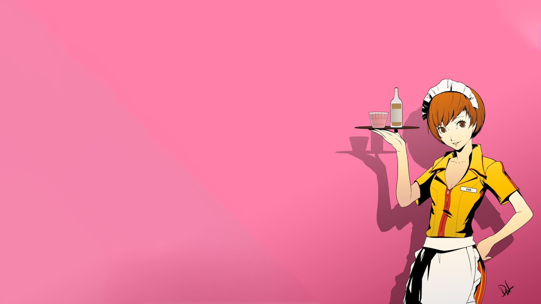 2048x1152 Wallpaper / bmw, satonaka, Persona 4 Arena, persona, Persona series, hd, x, series, 2560x1440 px, chie, Anime Girls, arena, girls, art, Persona Chie Satonaka, waitress free download