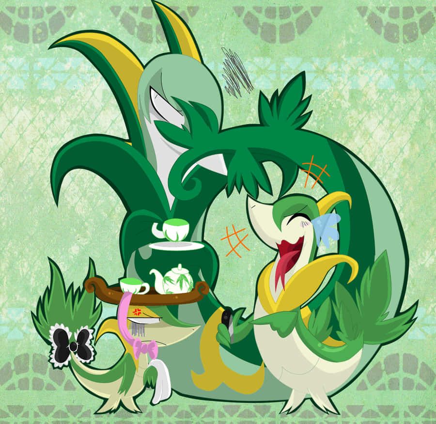 900x875 Download Snivy As A Waitress Wallpaper
