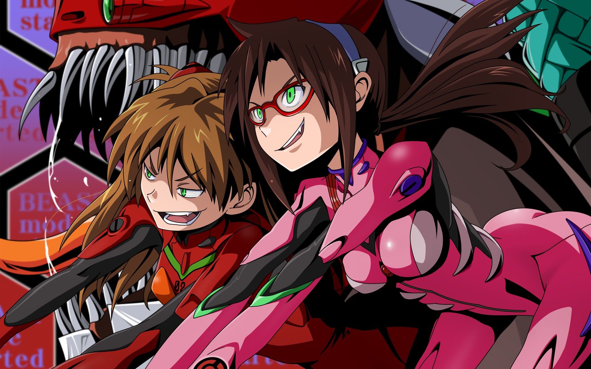 1920x1200 EVA Unit Neon Genesis Evangelion, anime girls, Makinami Mari, Asuka Langley Soryu Gallery HD Wallpaper