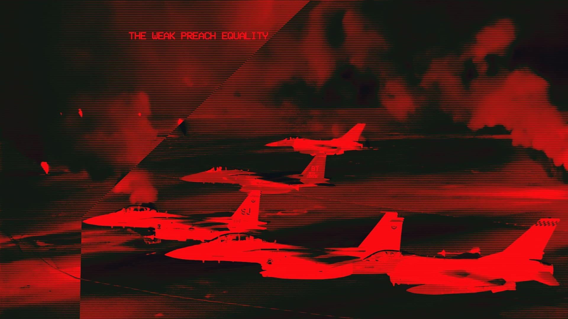 1920x1080 Wallpaper / red, fashwave, 1080P, vaporwave, jet fighter, glitch art free download
