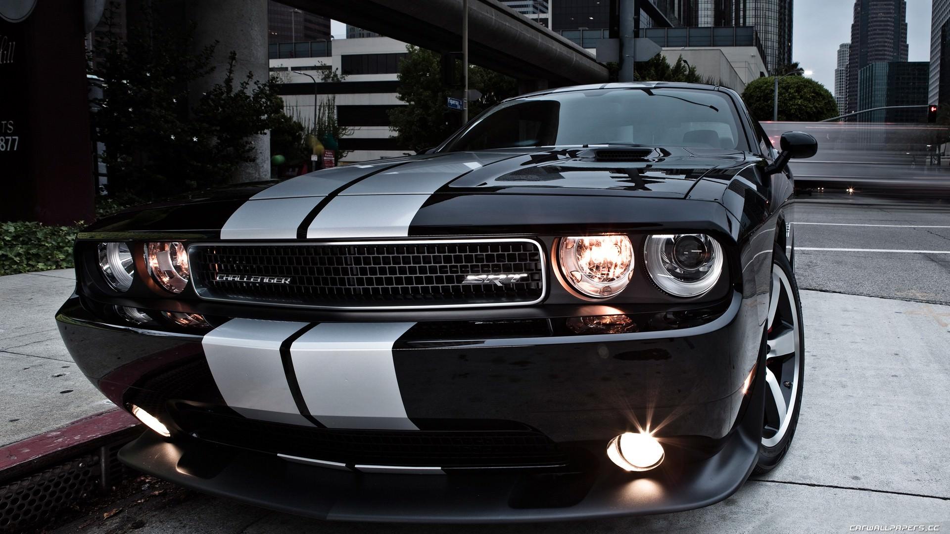 1920x1080 Black Dodge Challenger SRT8 Muscle Car HD Desktop Wallpaper
