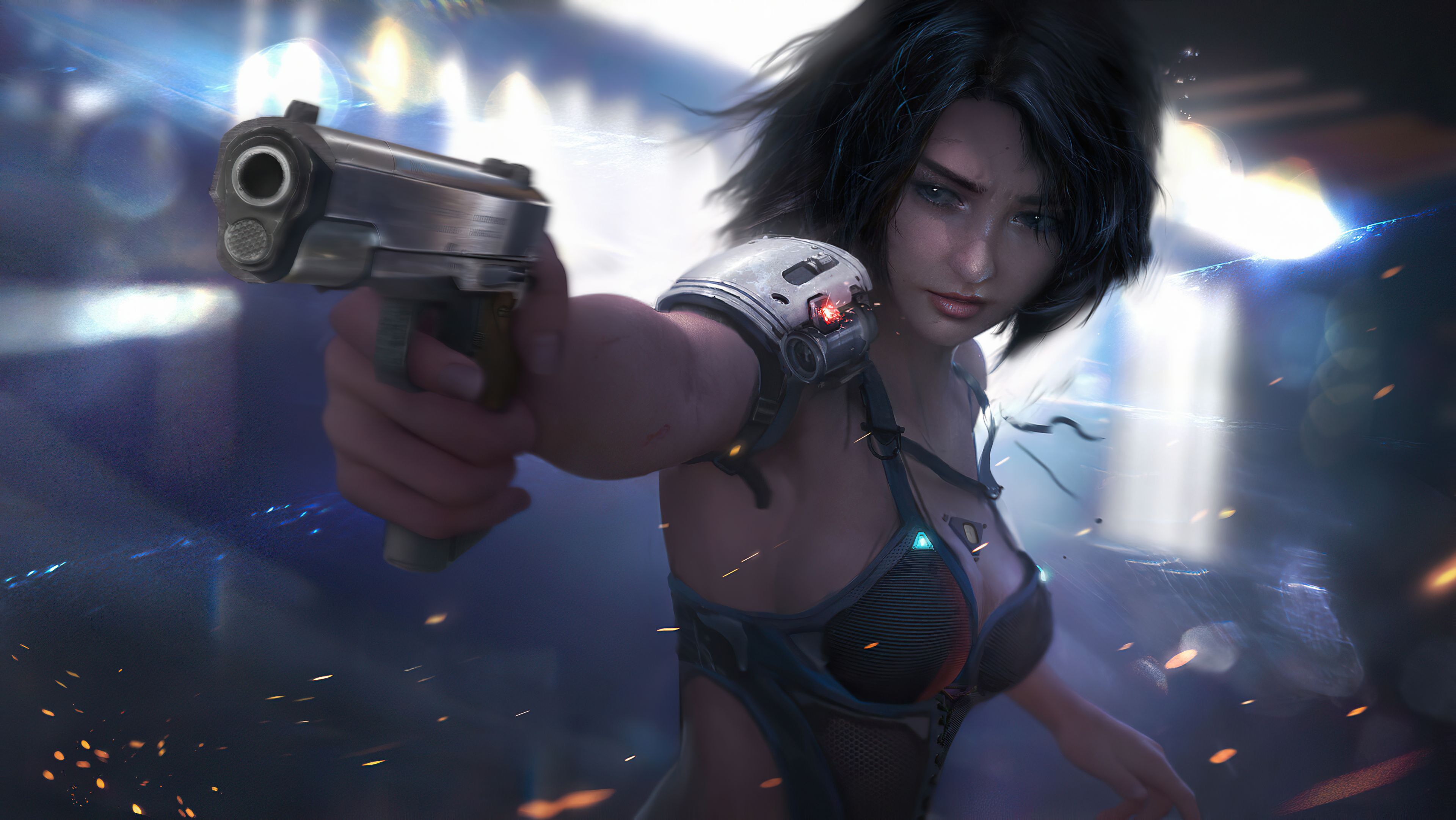 3840x2164 Cyber Girl Wallpaper