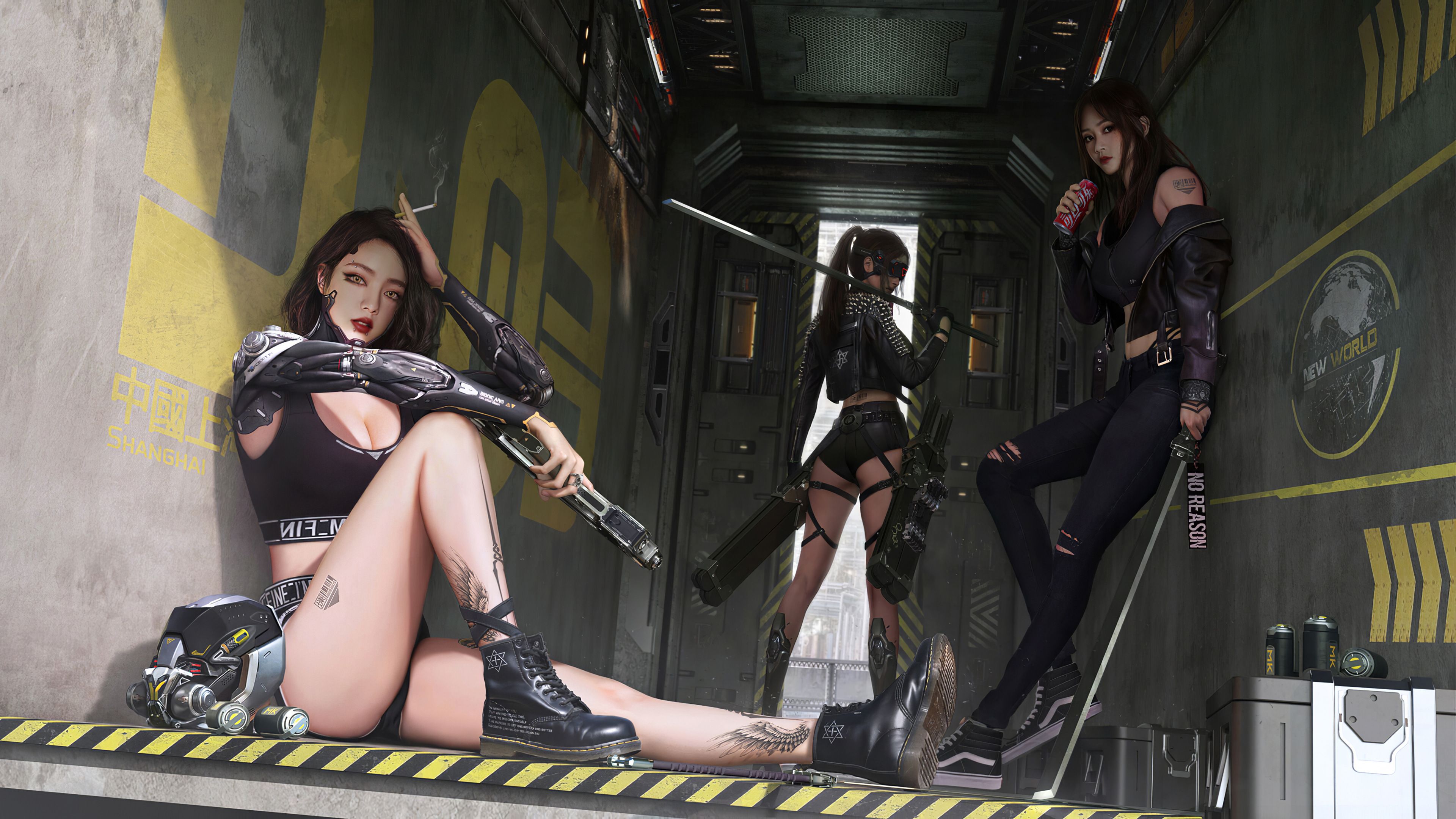 3840x2160 Cybergirls 4K wallpaper for your desktop or mobile screen free and easy to download