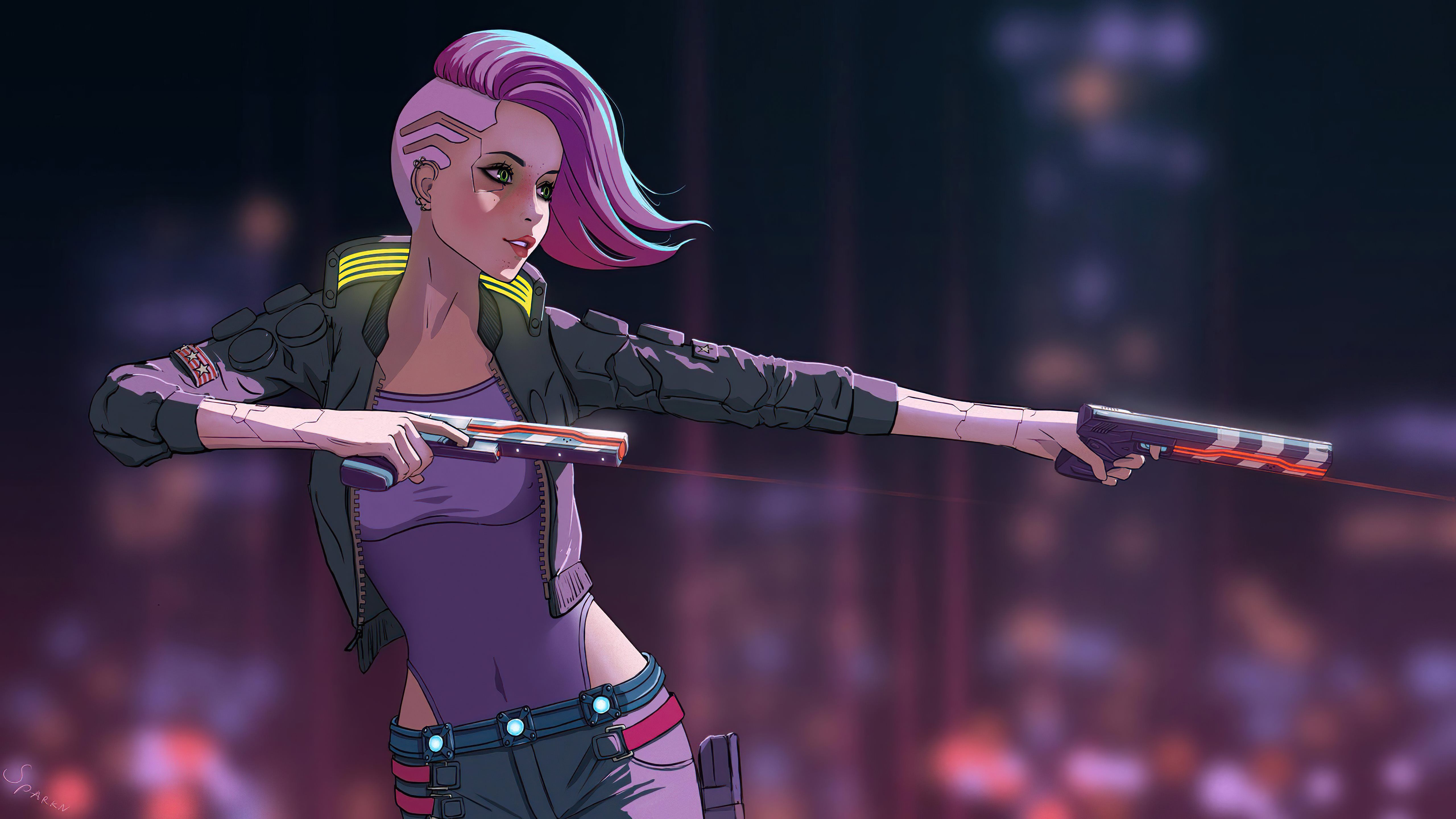 5120x2880 cyberpunk 2077 cyber girl 8k MacBook Pro Wallpaper Download