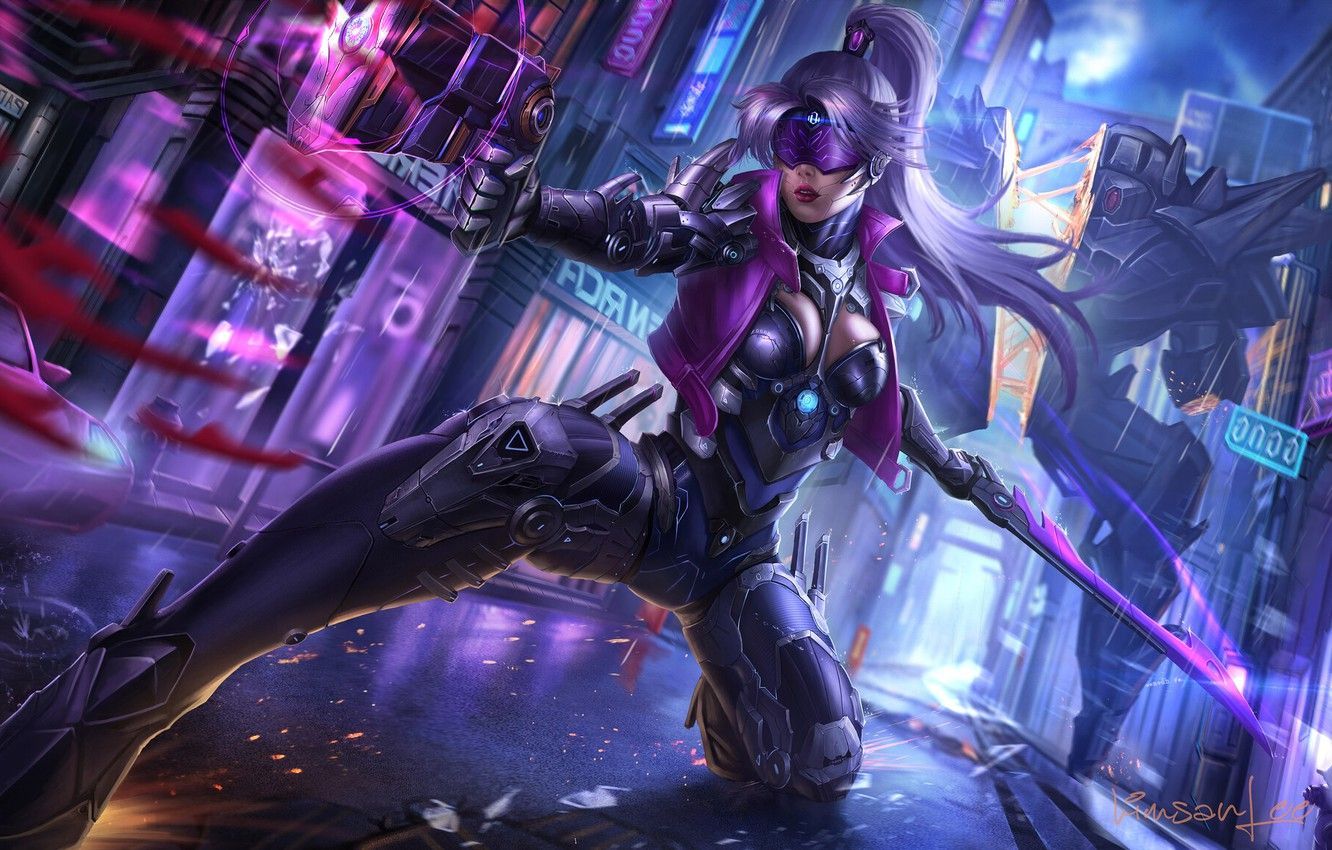 1332x850 Cyber Girl Wallpaper