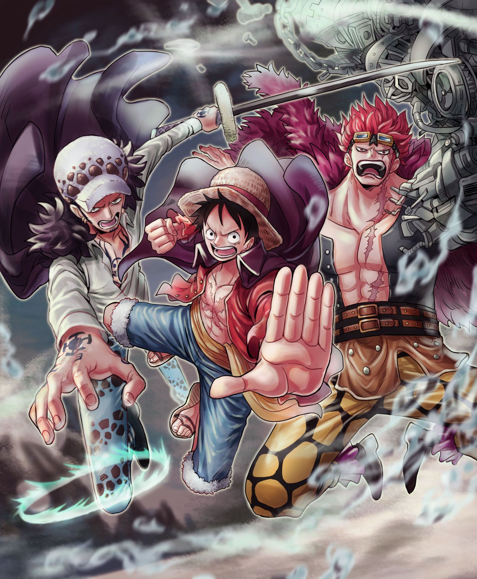 1598x1939 Luffy Law Kid Wallpaper