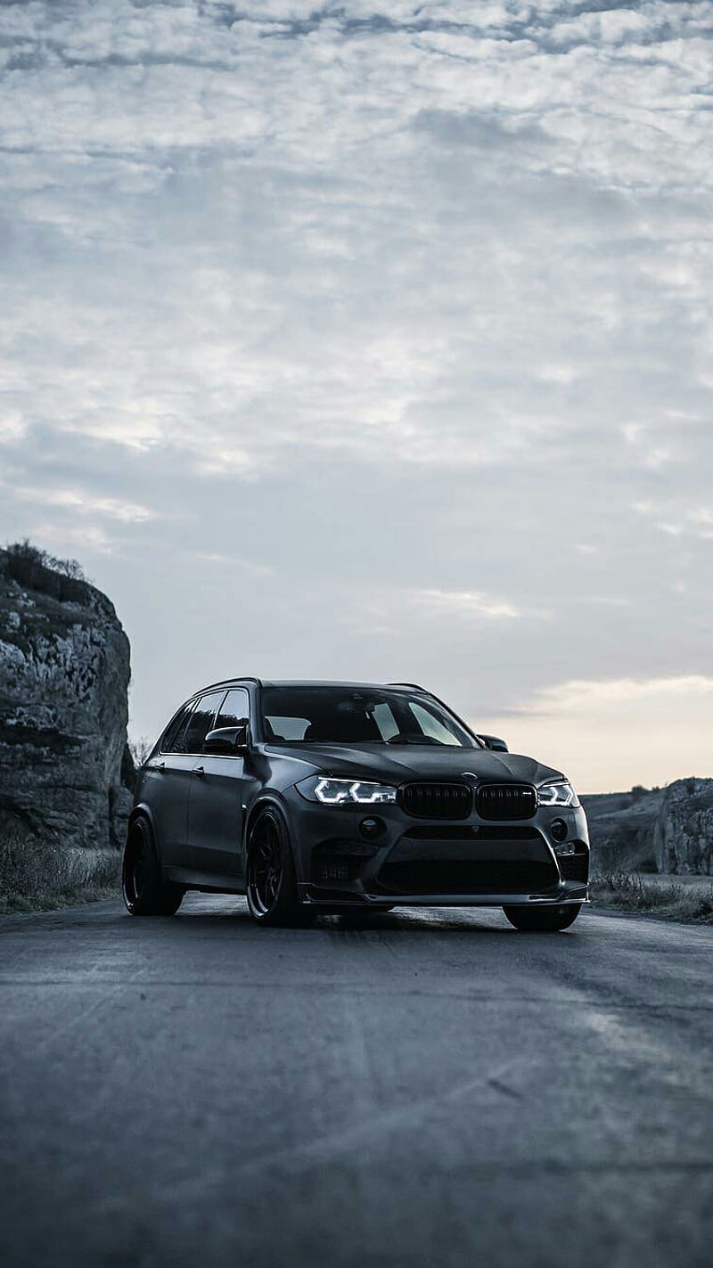 800x1423 BMW X5 M, black, luxury, suv, tuning, vehicle, x5 m, z performance wheels, HD phone wallpaper