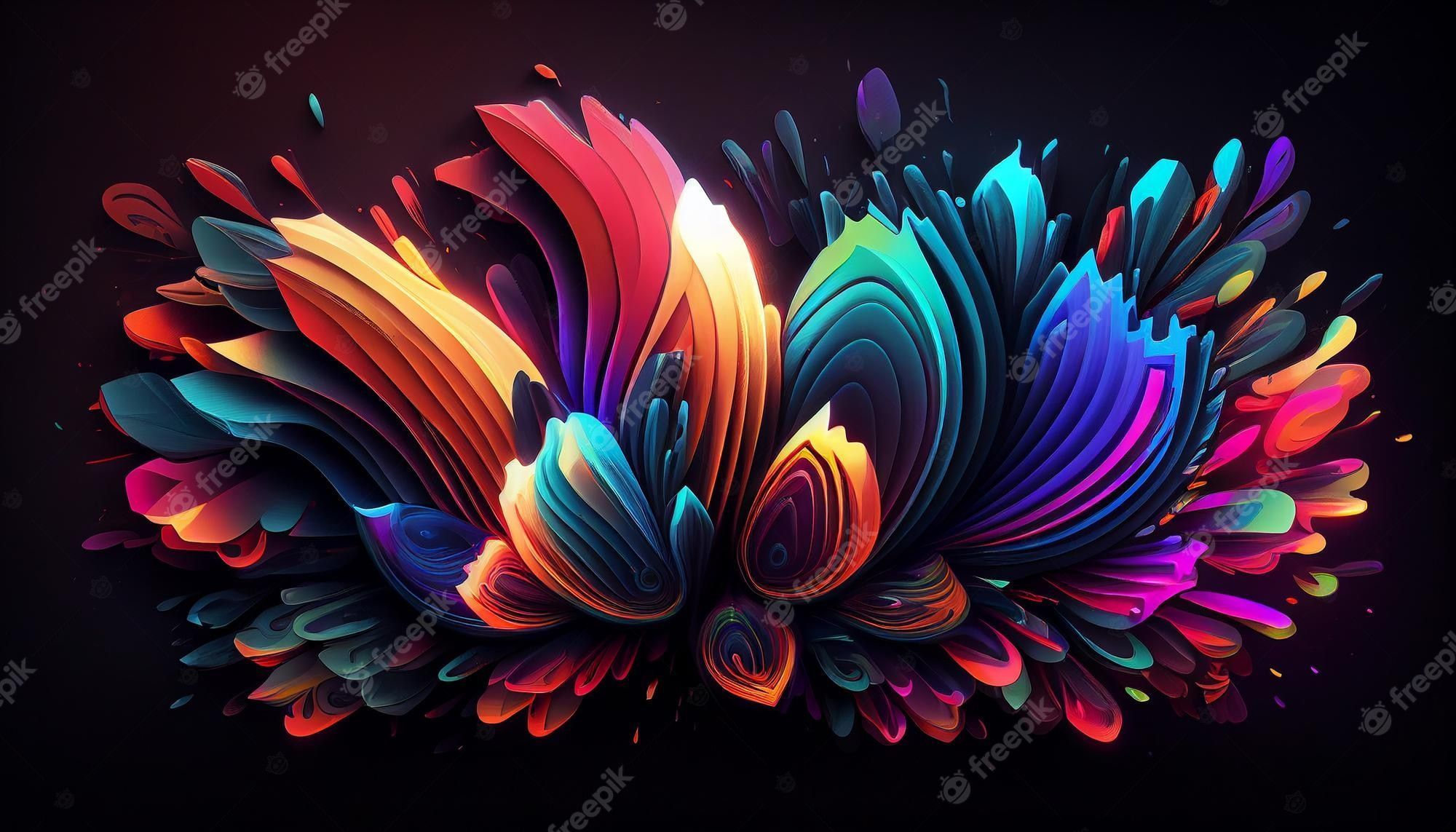 2000x1143 Premium Photo. Abstract colorful organic wallpaper background dimension look generative ai