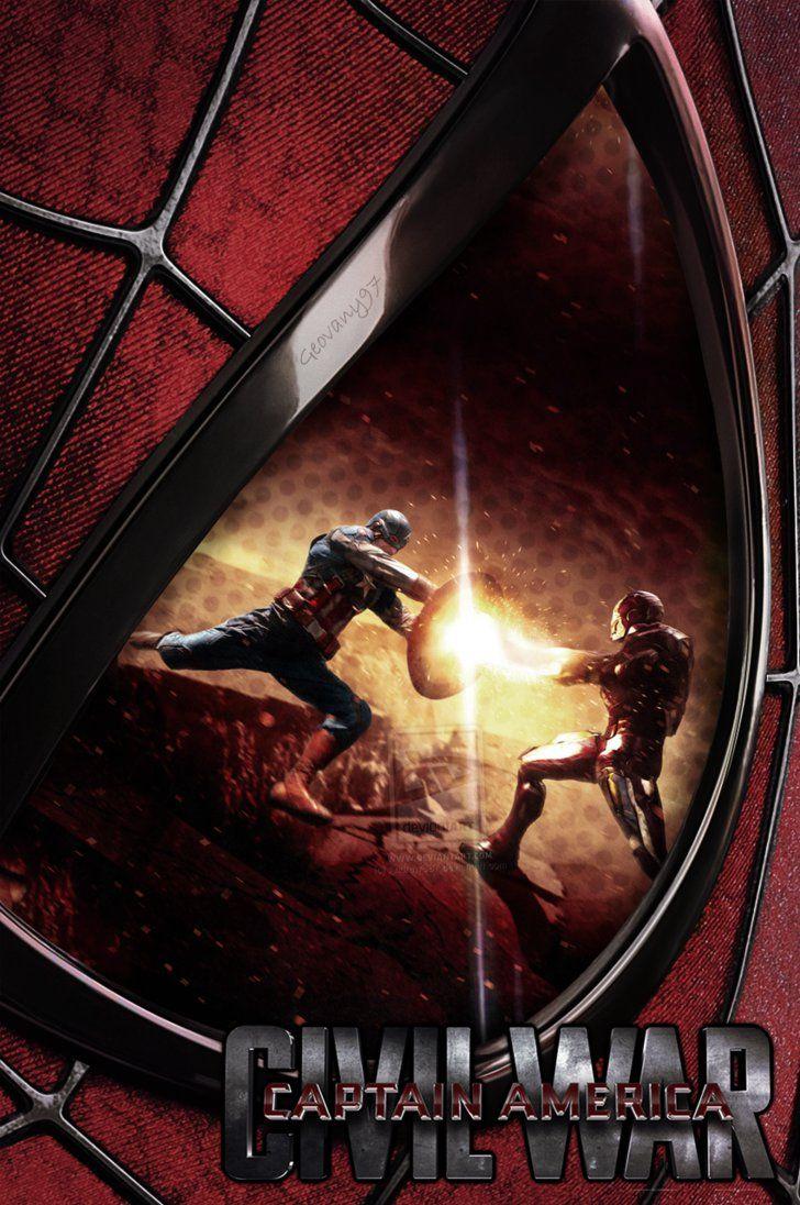728x1096 Captain America War, Spider Man