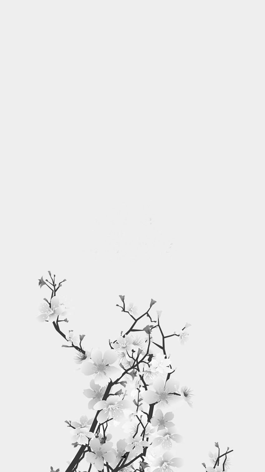 850x1511 White background, white flowers, removed text, life, Black and White Aesthetic Flower HD phone wallpaper