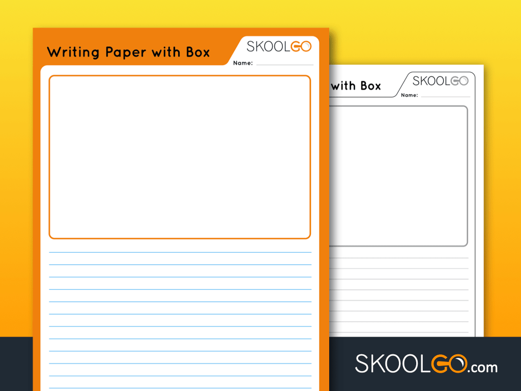 1024x768 Writing Paper with Picture Box Worksheet for Kids