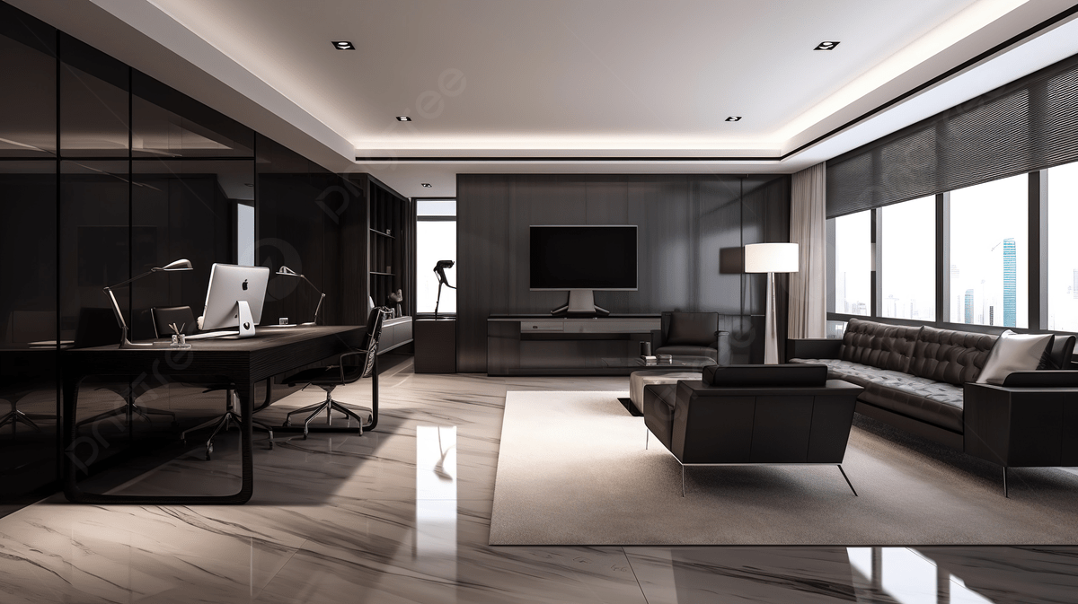 1200x673 Modern Office Room Rendered In 3D With Luxurious Details Background, Luxury Living Room, Luxury Interior, Modern Interior Background Image And Wallpaper for Free Download