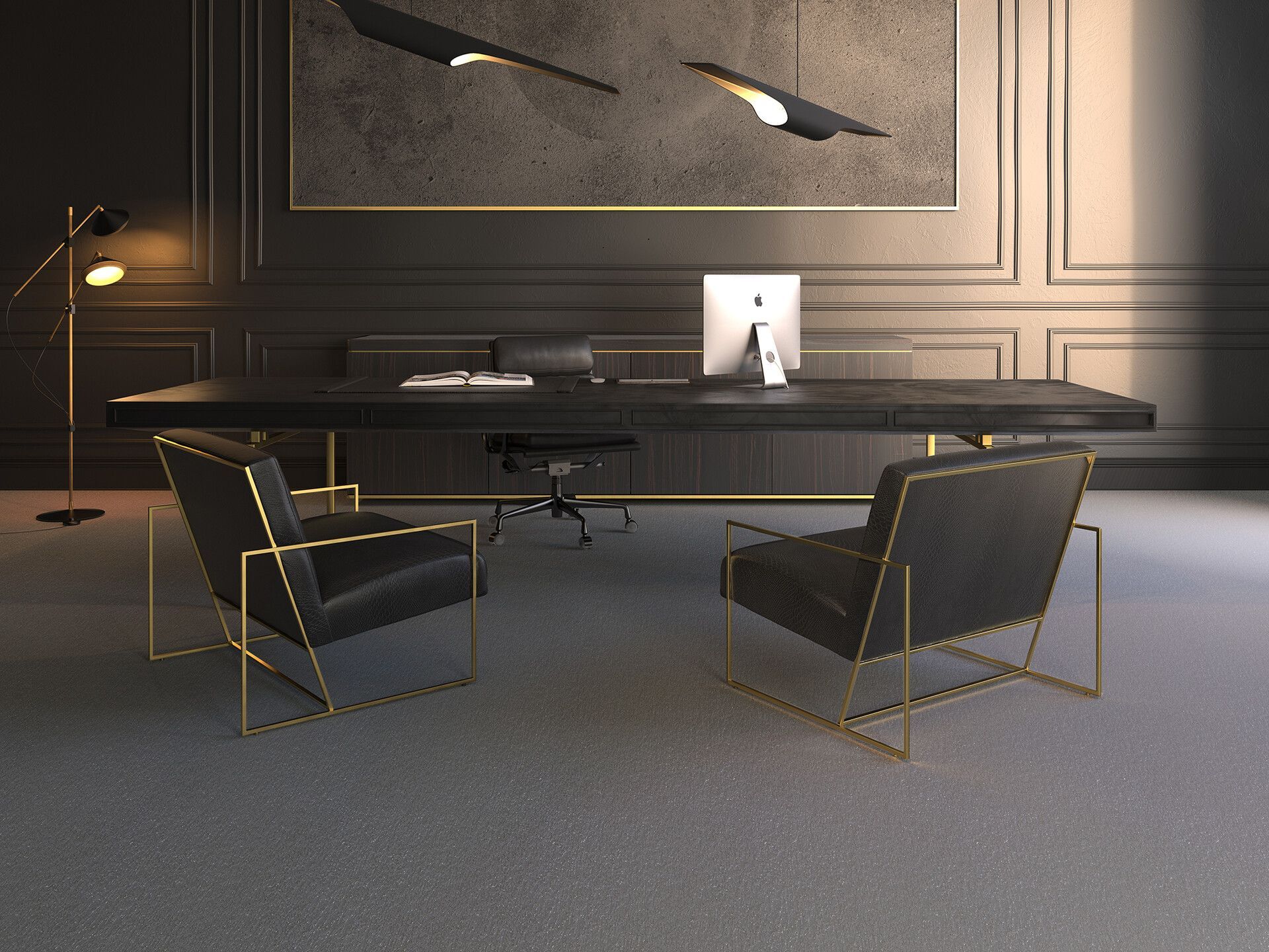 1920x1440 Luxury Office Renders, San Nollet. Office furniture design, Office interior design modern, Office interior design