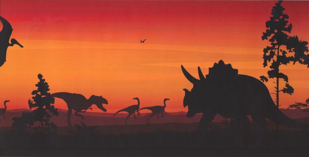 1280x652 Prehistory Dawn Dinosaurs Pterodactyls KP1232MB Wallpaper Border for walls