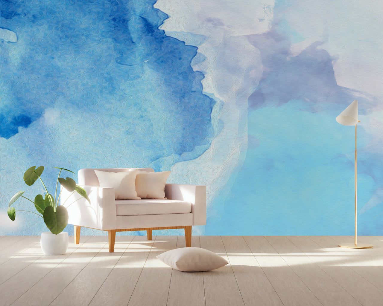 1280x1024 Brush Blue Splash Watercolour Painting Wallpaper