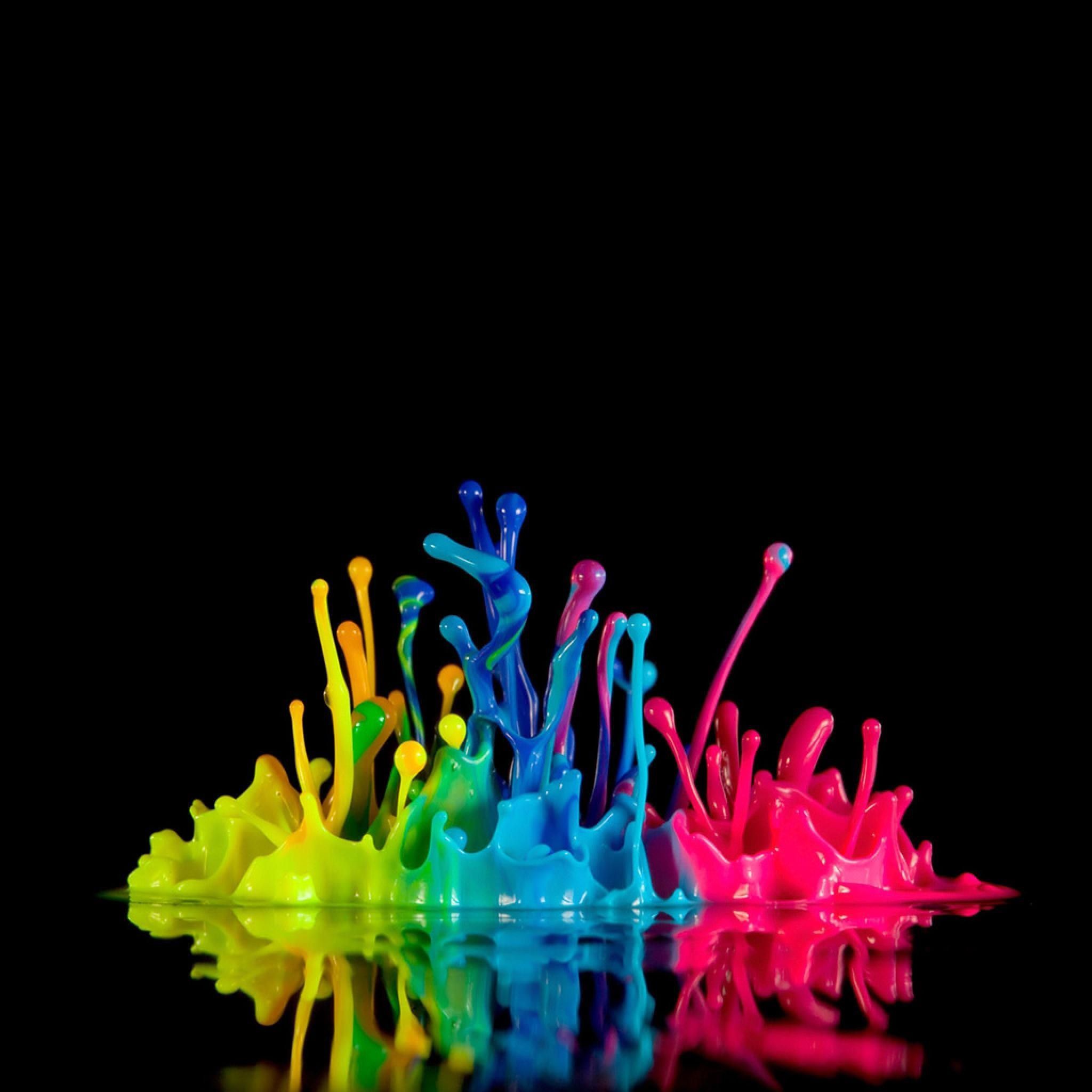 2048x2048 Color Splash Wallpaper HD. Sound sculpture, Watercolor splash, Painting wallpaper