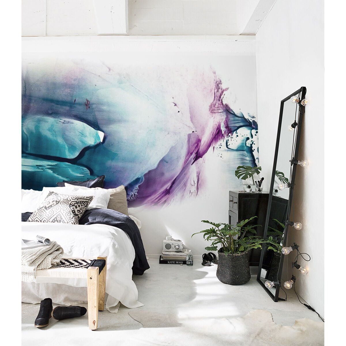 1200x1200 Paint Stains Watercolor Splash Art Vintage Non Woven Wallpaper Abstract Mural