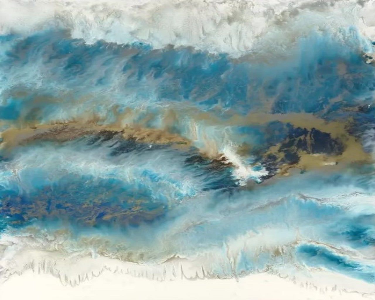 1280x1024 Blue Brown Brush Watercolour Wallpaper: A Dynamic Artistic Design