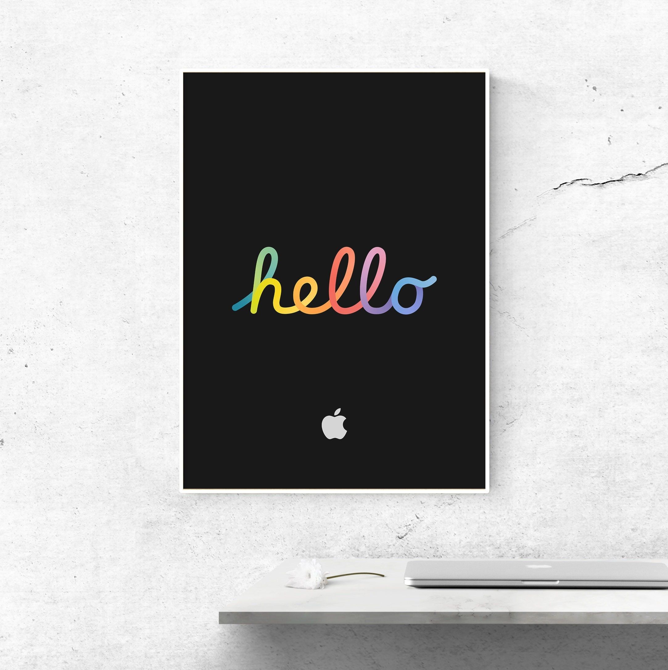 2166x2174 Apple Hello Logo Poster. Apple Hello Poster. Colorful Hello