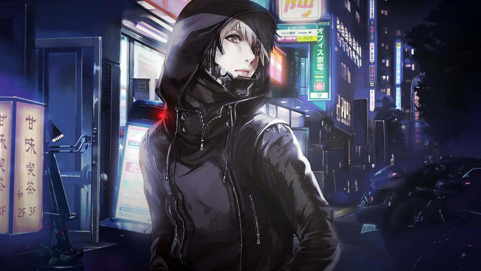 1920x1080 Tokyo Ghoul Kaneki Ken Eyepatch Anim. Wallpaper