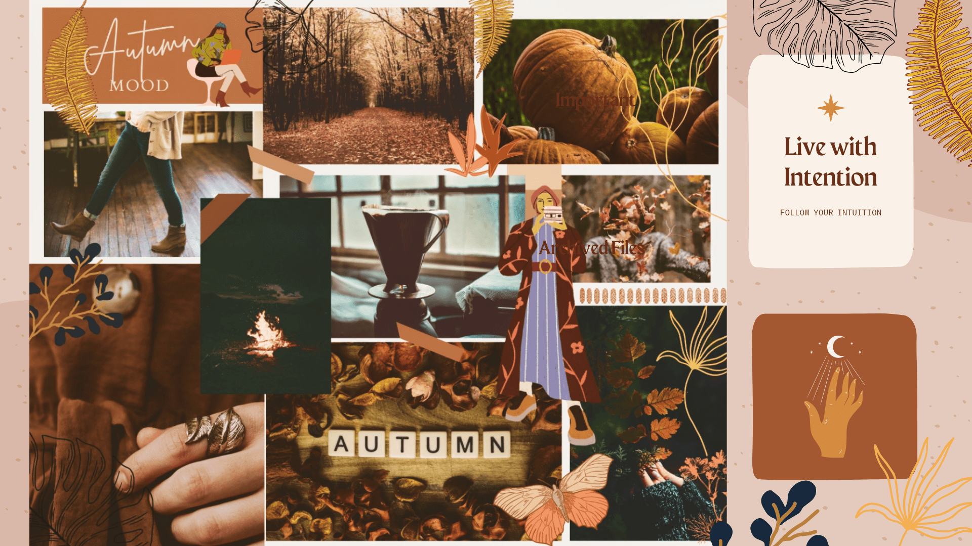 1920x1080 Autumn Mood Board And Wallpaper