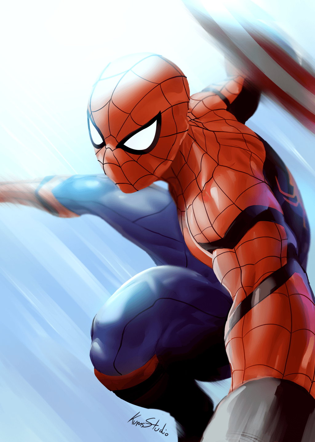 1024x1434 Spiderman in Captain america civil war by Kumsmkii. Superhereos