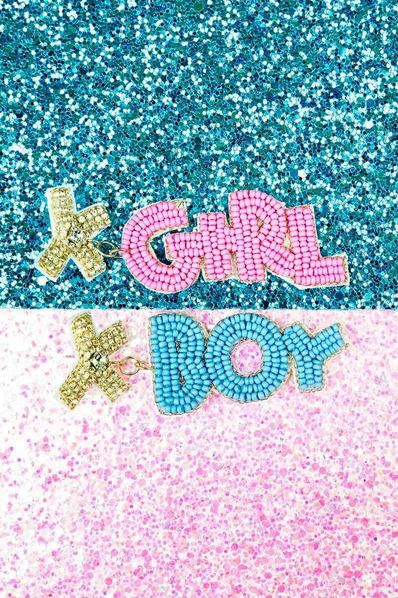 800x1200 Pink & Blue Gender Reveal Ribbon Earrings. Wholesale Accessory Market