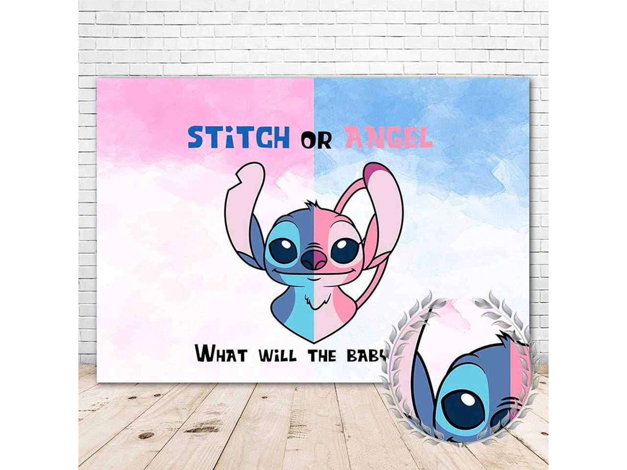 1280x960 Download Blue And Pink Stitch Gender Reveal Wallpaper