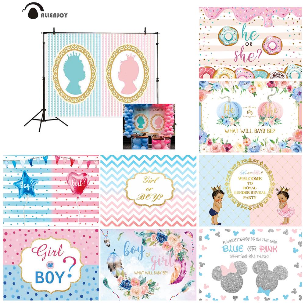 1000x1000 Allenjoy Gender Reveal Photophone Wallpaper Red Or Blue Boy Or Girl Newborn Party Photo Background Baby Shower Birthday Backdrop
