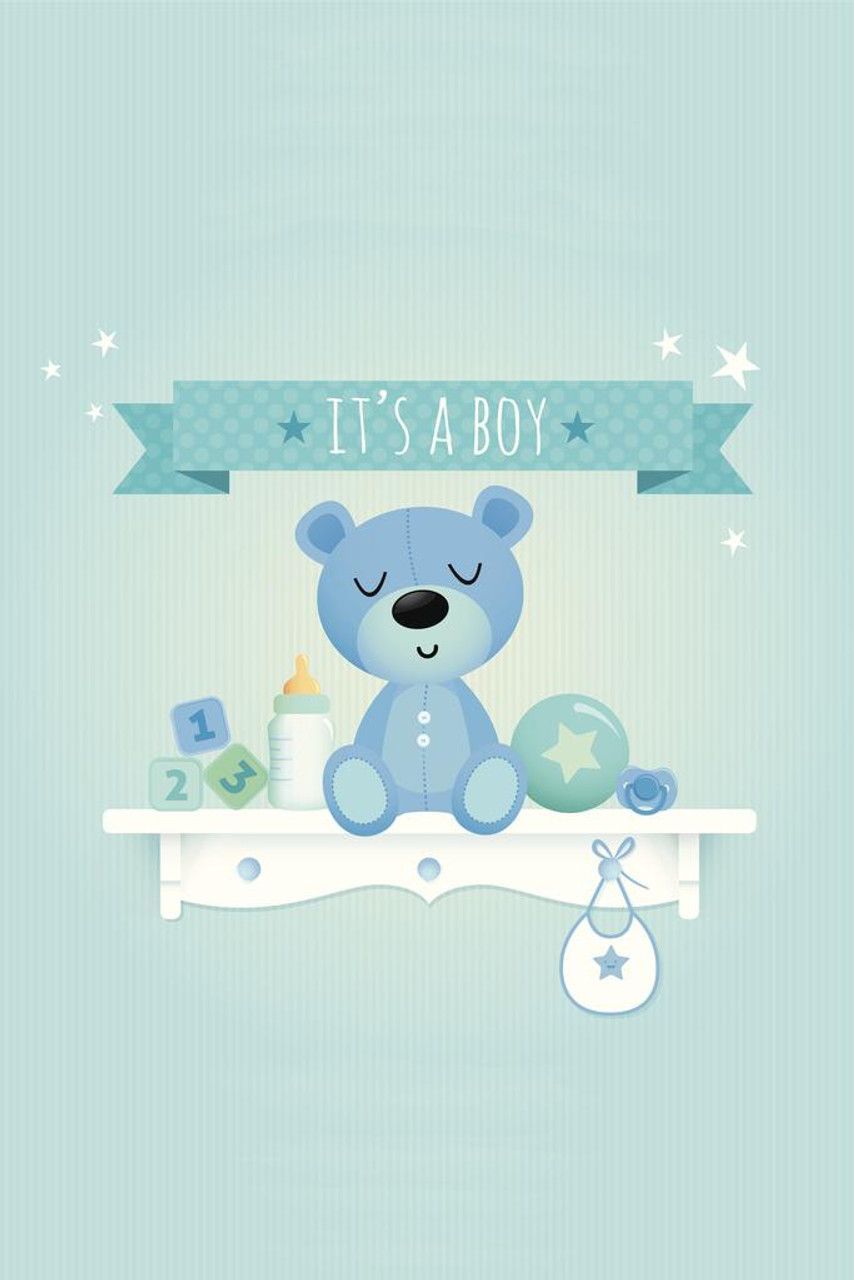 854x1280 It's A Boy Teddy Baby Announcement Gender Reveal Stretched Canvas Art Wall Decor 16x24