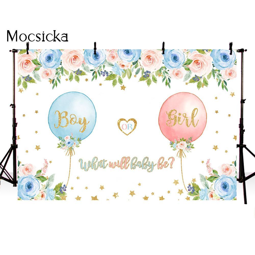 1000x1000 Gender Reveal Party Backdrop. Balloon Floral Decoration. Gender Reveal Decoration