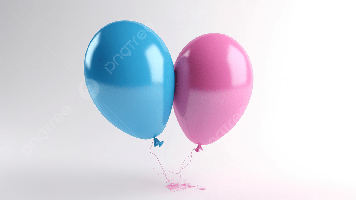 1200x673 Gender Reveal Concept Pink And Blue Balloons Float In 3D Render On White Background, Baby Shower Background, Baby Background, Baby Party Background Image And Wallpaper for Free Download