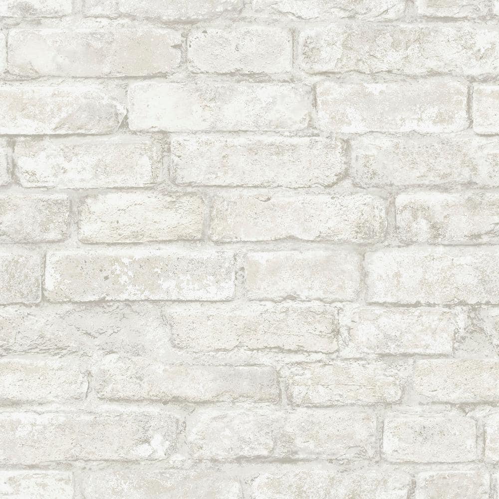 1000x1000 InHome White Denver Brick White Textured Wallpaper Sample NHS3709SAM Home Depot