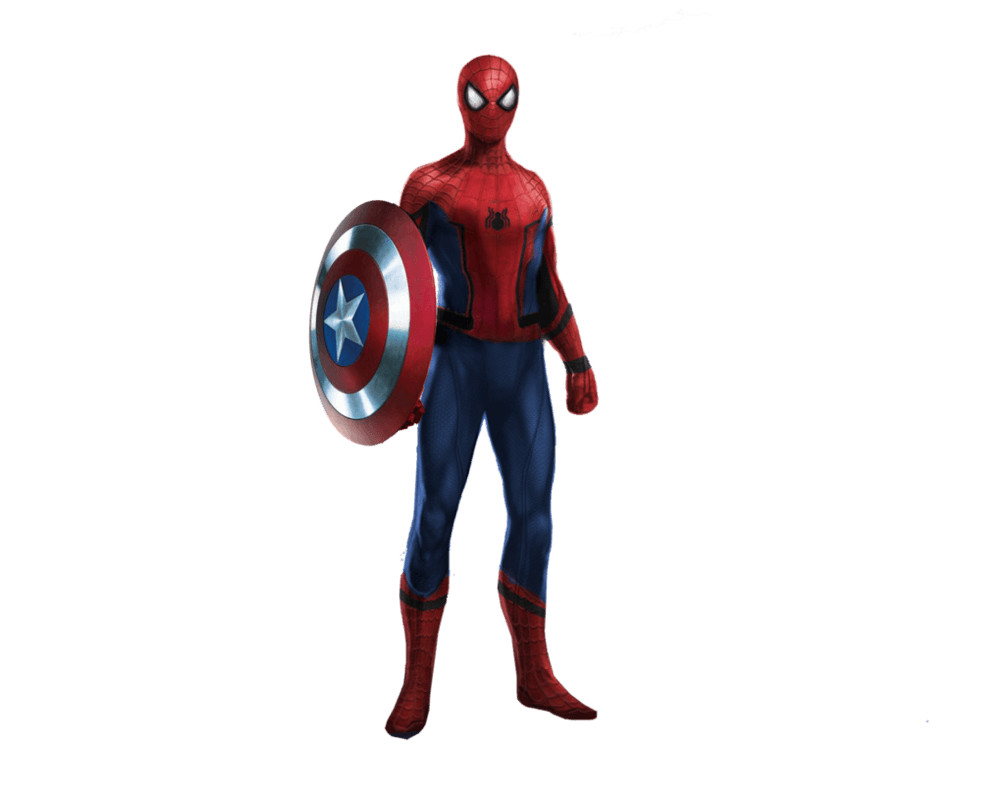 1005x795 Spiderman Civil War With Shield By HB Transparent