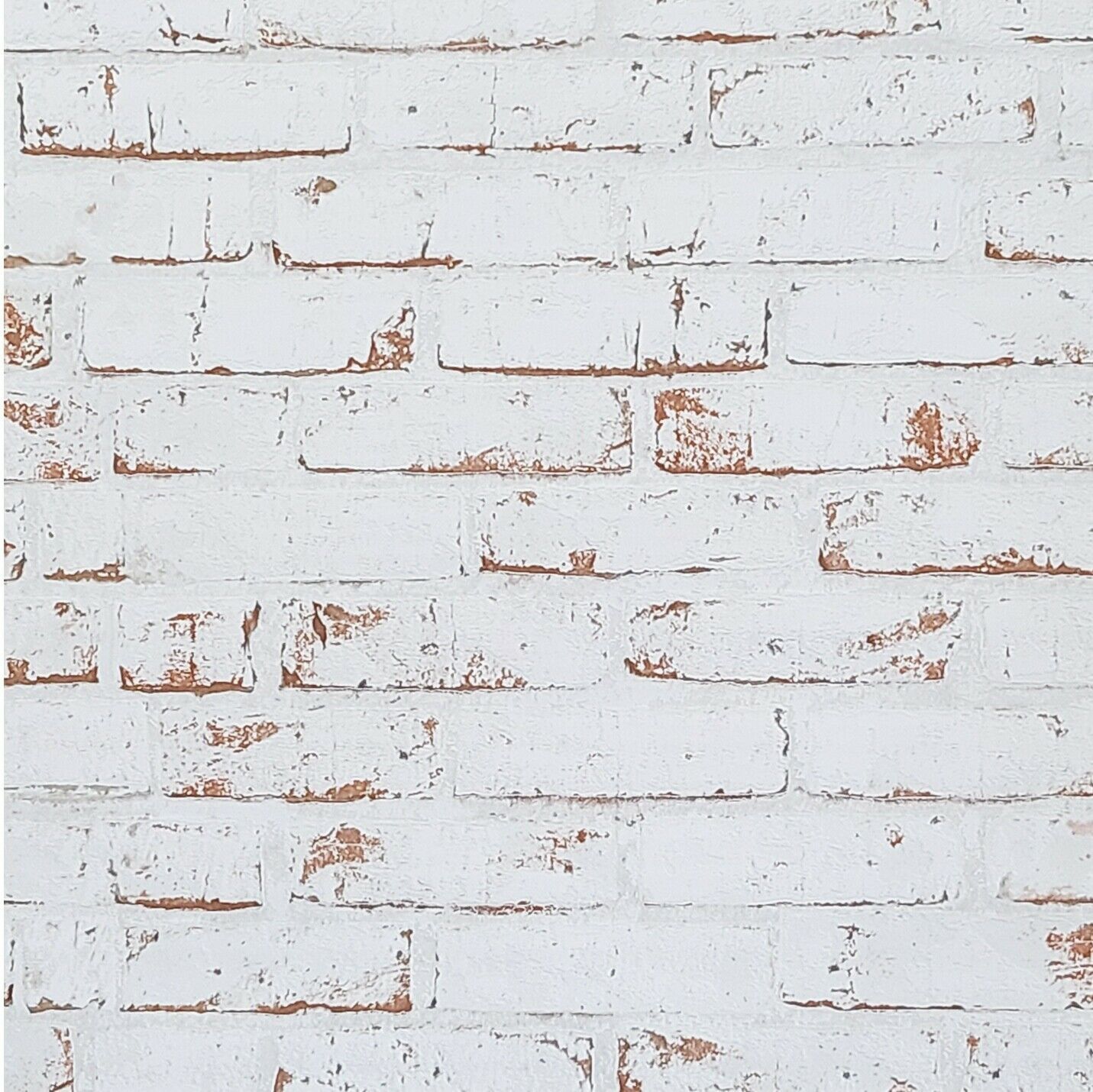 1431x1430 WM90781301 Textured 3D distressed white red faux brick Wallpaper