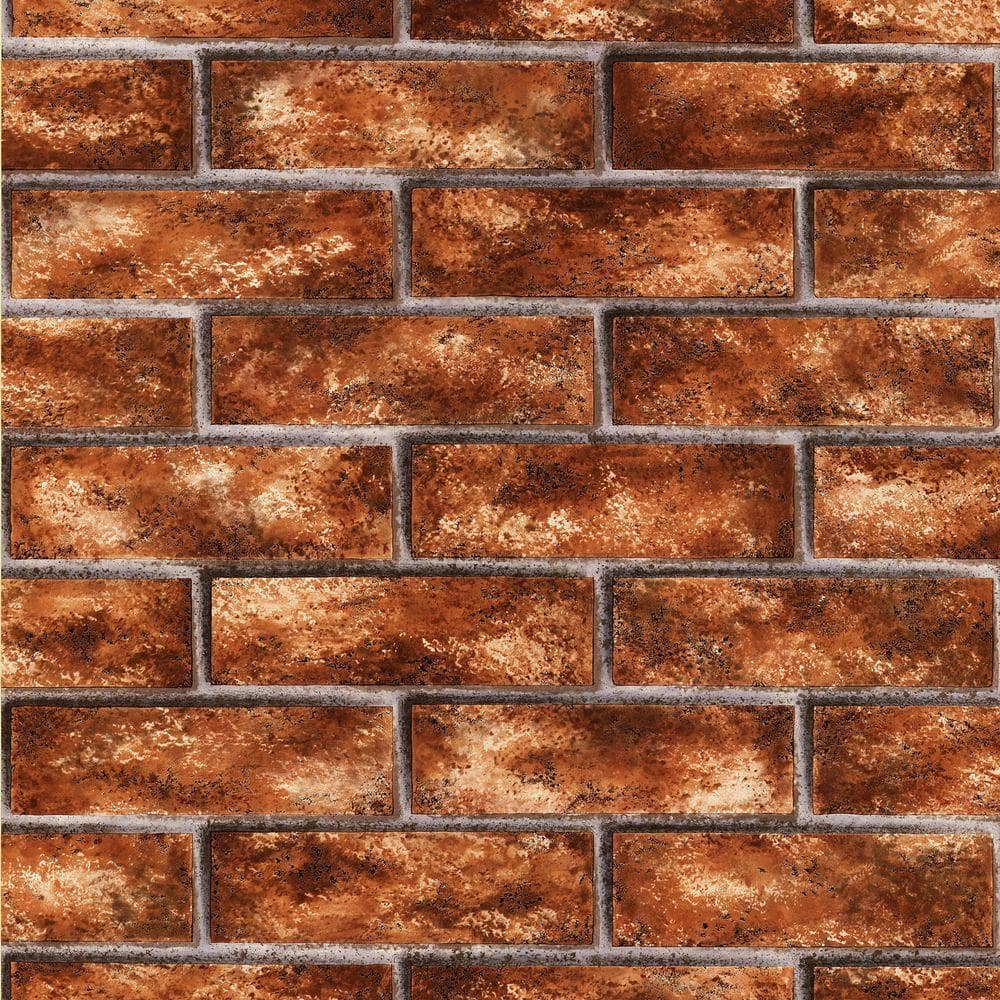 1000x1000 Brewster Urbania Brick Red Brick Texture Vinyl Peelable Wallpaper (Covers 56 Sq. Ft.) 412 44145 Home Depot