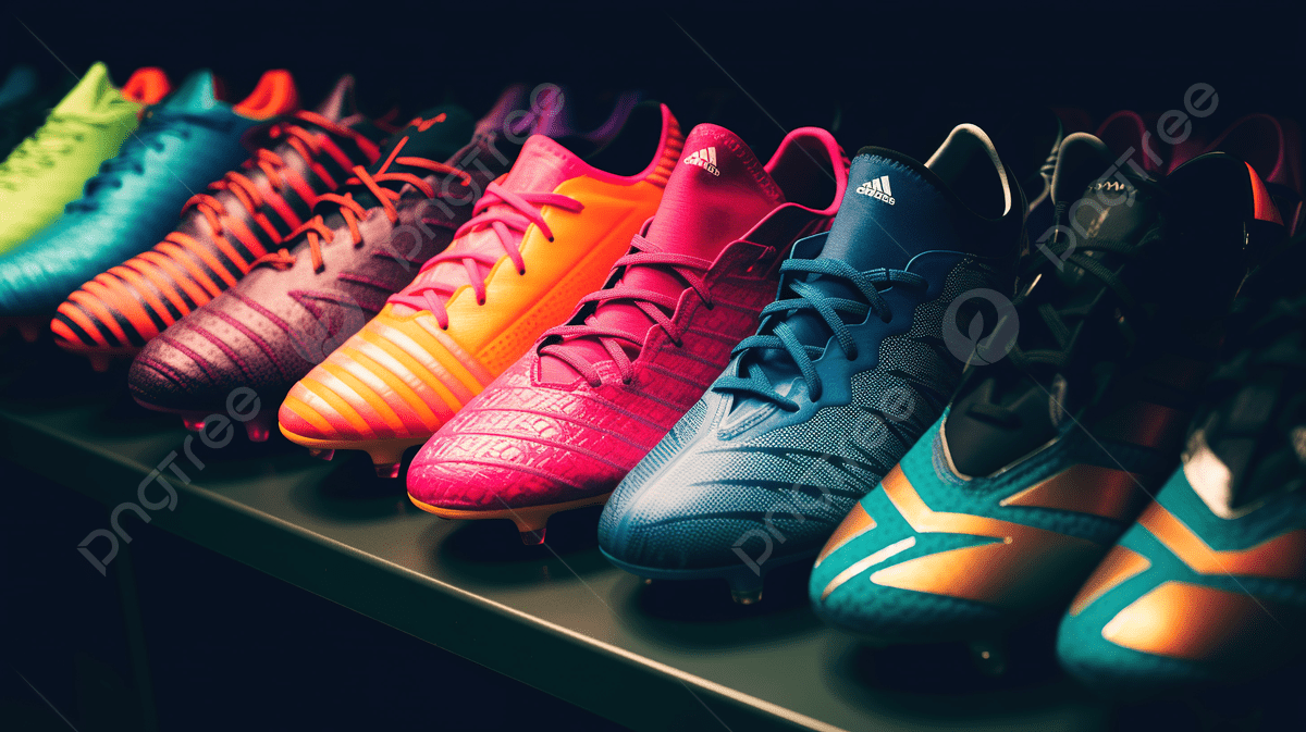 1200x673 Row Of Football Shoes With Bright Colors Background, Picture Of Soccer Cleats Background Image And Wallpaper for Free Download