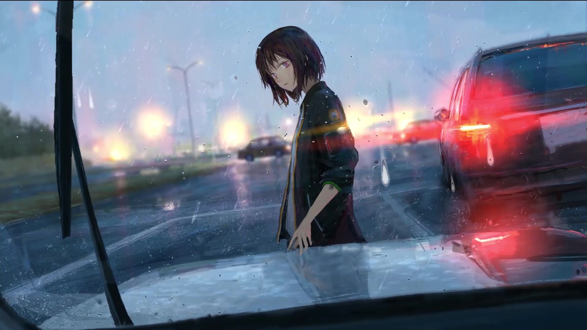 Anime Girl With Car Wallpapers - Top Free Anime Girl With Car ...