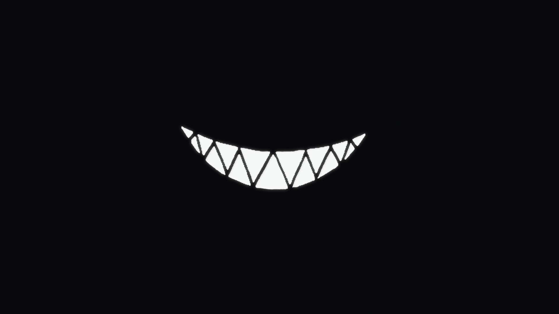 1920x1080 Wallpaper / Photohop, smirk, dark, smiling, artwork, glitch art, minimalism, 1080P, demon, Pointy teeth, smile free download