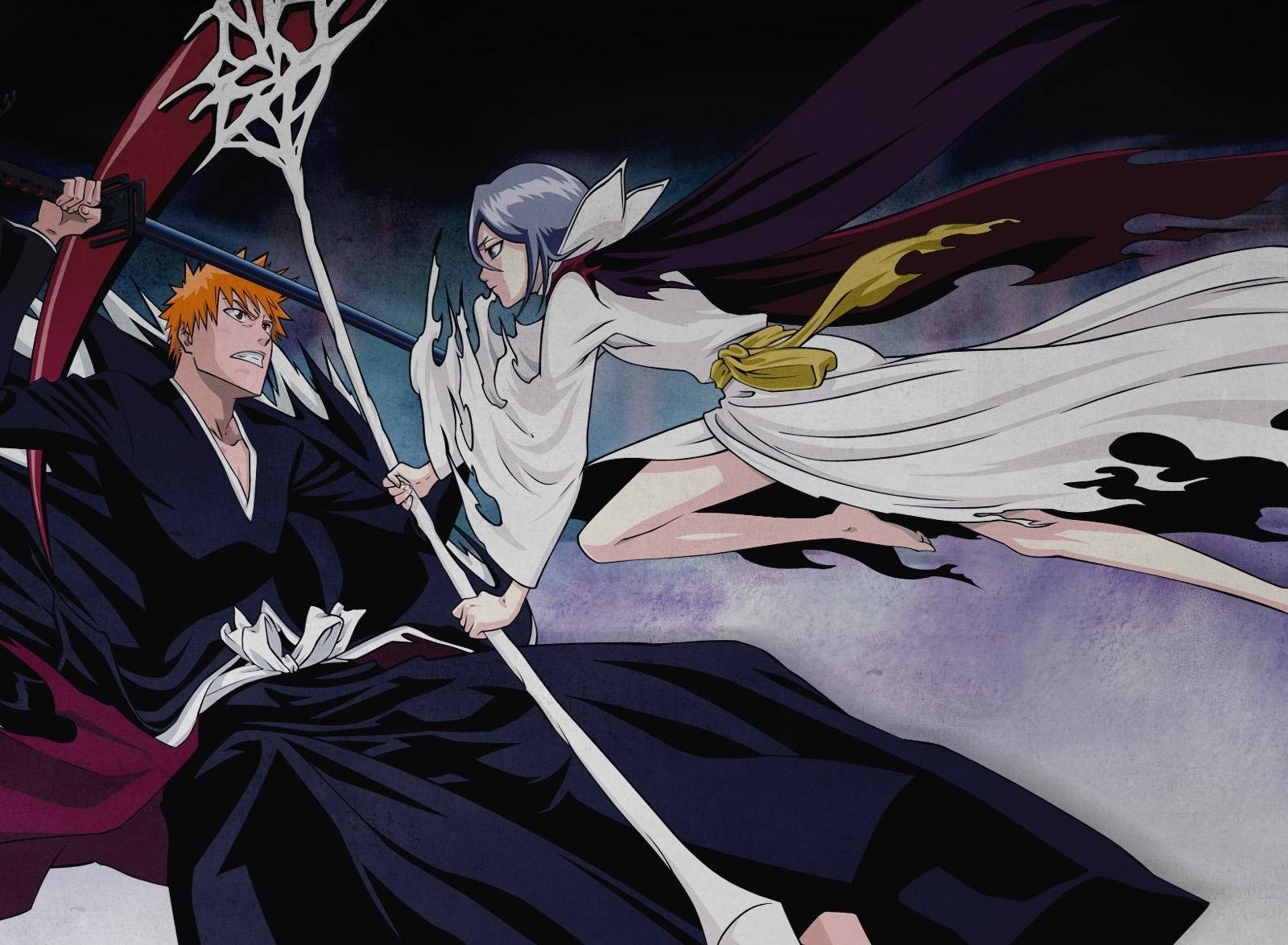 1600x1174 Download Rukia Kuchiki Vs. Ichigo Kurosaki Wallpaper