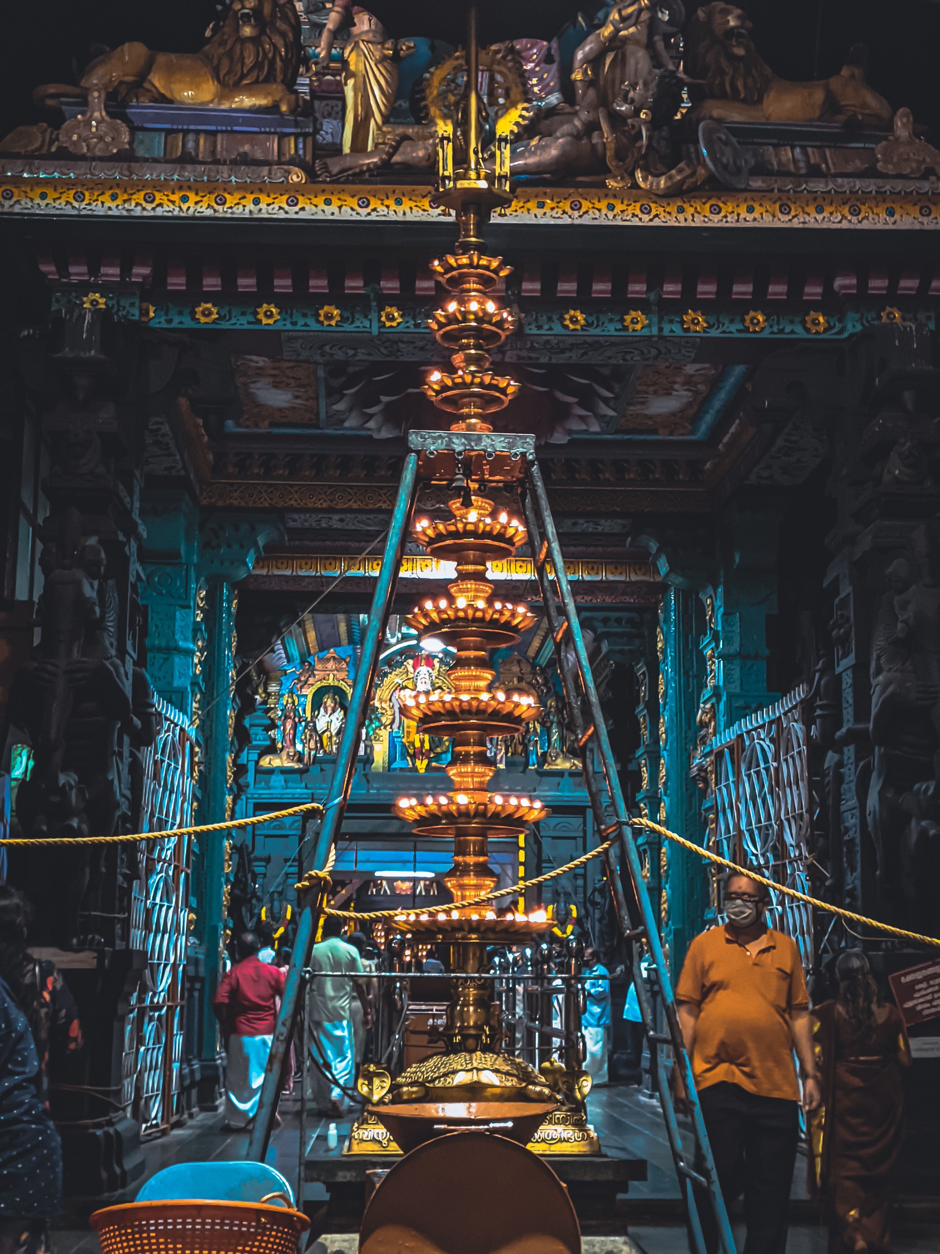 3000x4000 A Rope Tied on a Ladder inside a Hindu Temple · Free