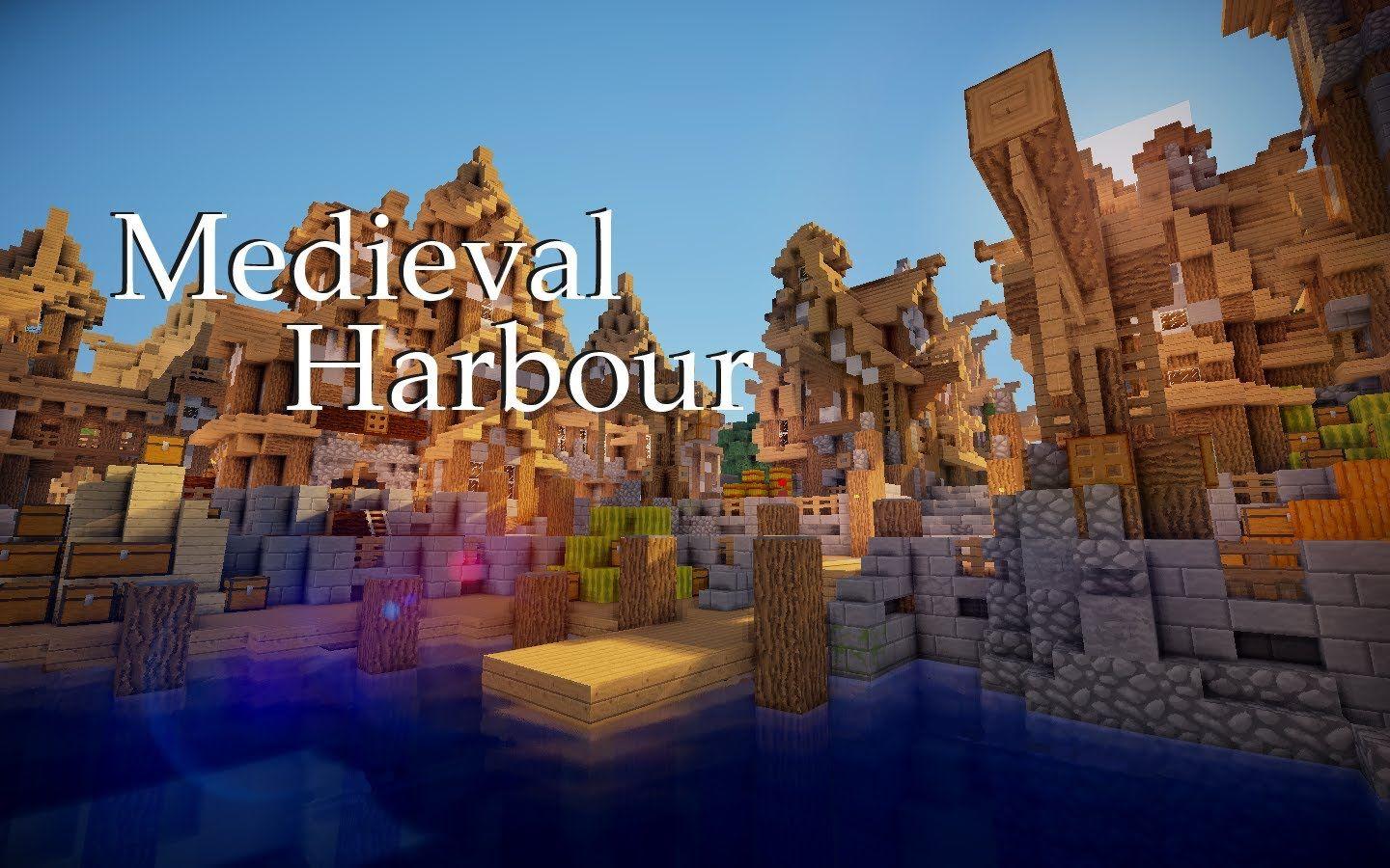 1440x900 Minecraft How to build a Medieval Harbour / HTSYMC