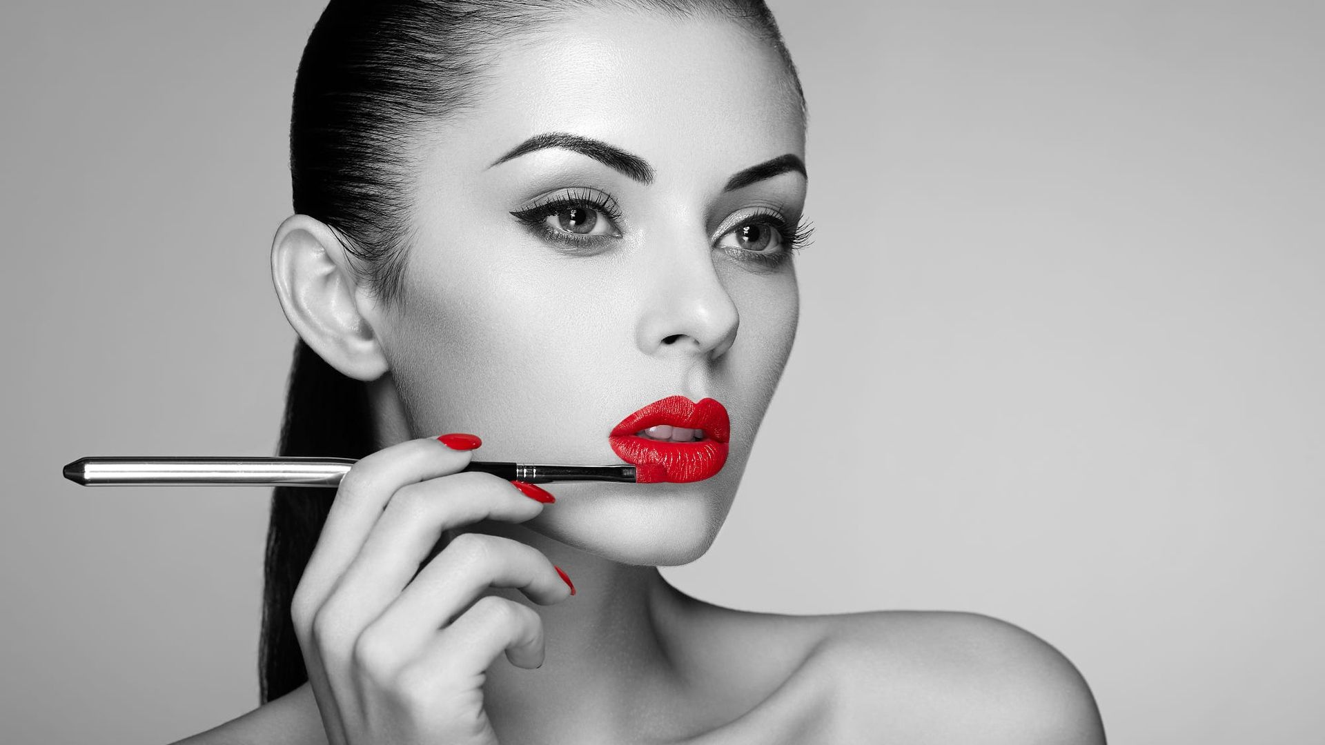 1920x1080 model, face, lipstick, makeup