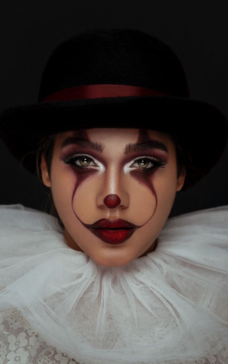 800x1280 Download Wallpaper 800x1280 Girl, Clown, Face, Paint, Makeup Samsung Galaxy Note Gt N Meizu Mx2 HD Background