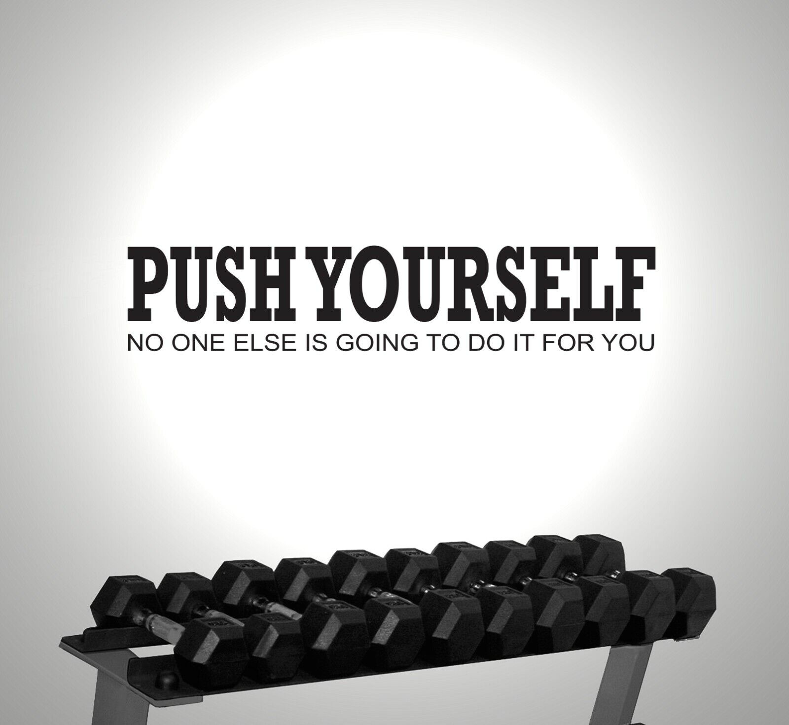 1600x1470 PUSH YOURSELF GYM EXERCISE MOTIVATIONAL WALL STICKER VINYL ART DECAL